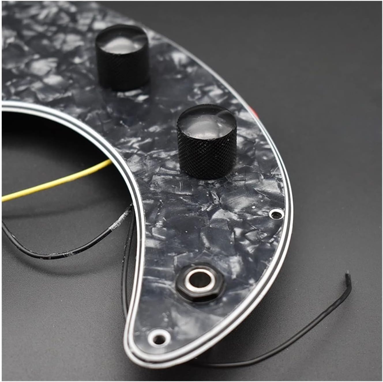 KESHUO 4 Color 3 Ply Prewired Loaded Pickguard Pickup for Precision Bass Guitar Accessories Parts Loaded Pickguard Pre-Wired (Color : Black Pearl)