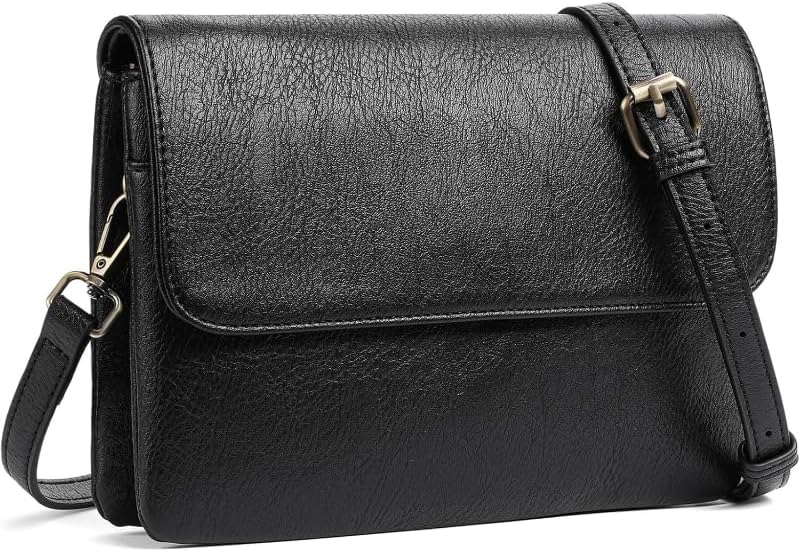 RFID Blocking Cell Phone Purse, Genuine Leather Adjustable Strap Handbag, Secure Daily Use Protector