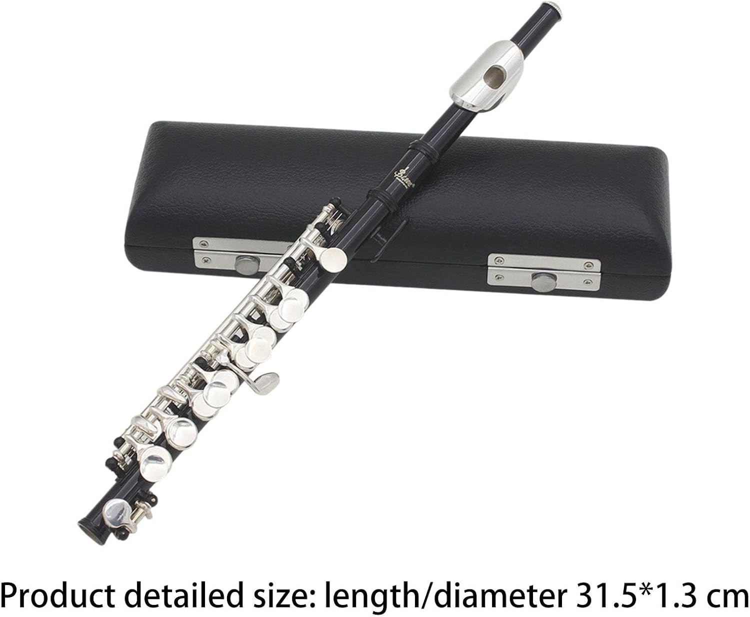 C Key Piccolo Lightweight Easy to Play Woodwind Instrument 16 Hole Flute for Stage Performance Practice Classroom Beginner, Black
