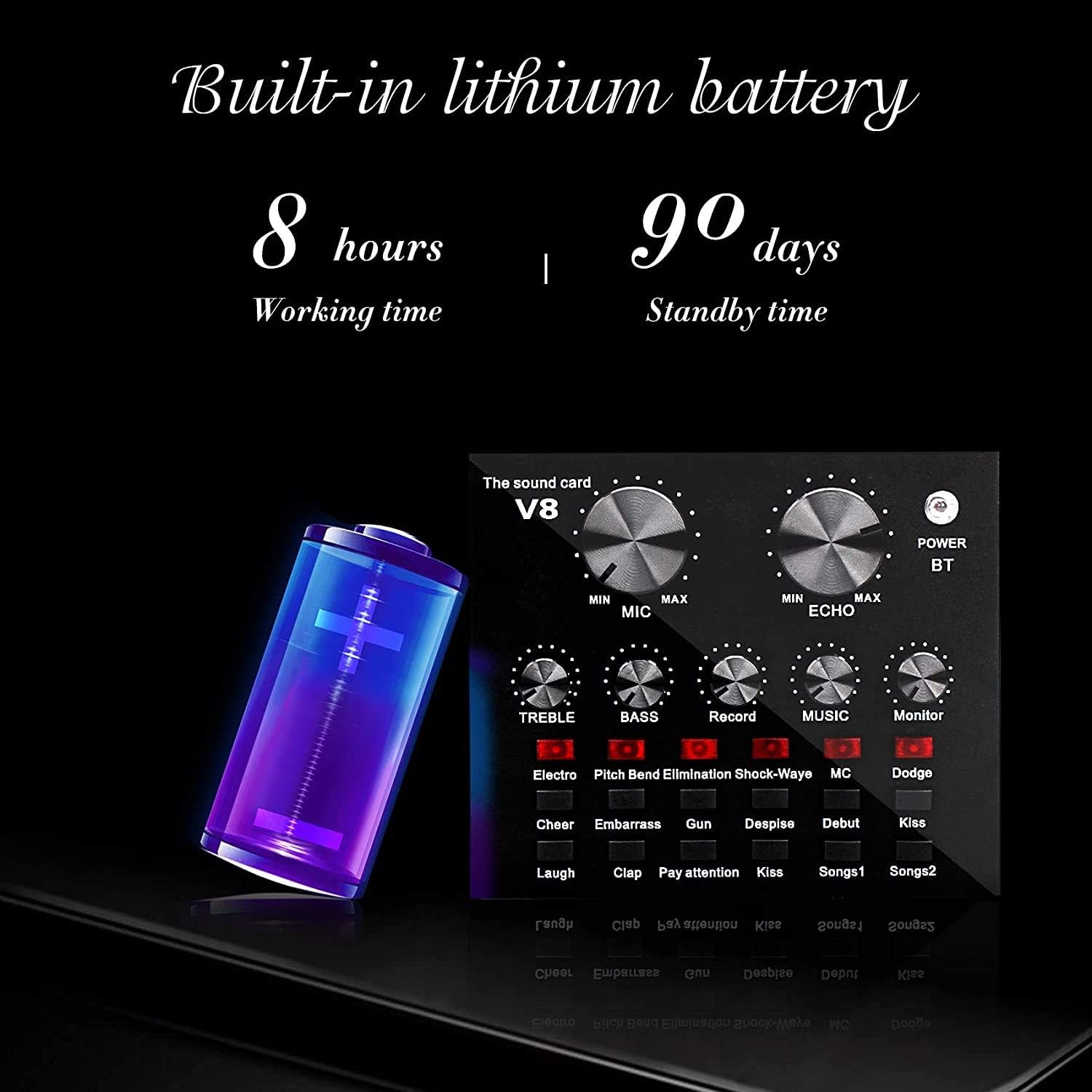 Condenser Microphone Bundle,Multifunctional Sound Card Live External Mixer Universal Broadcast Voice Changer for Music Recording Karaoke Singing Broadcast on Cell Phone Computer