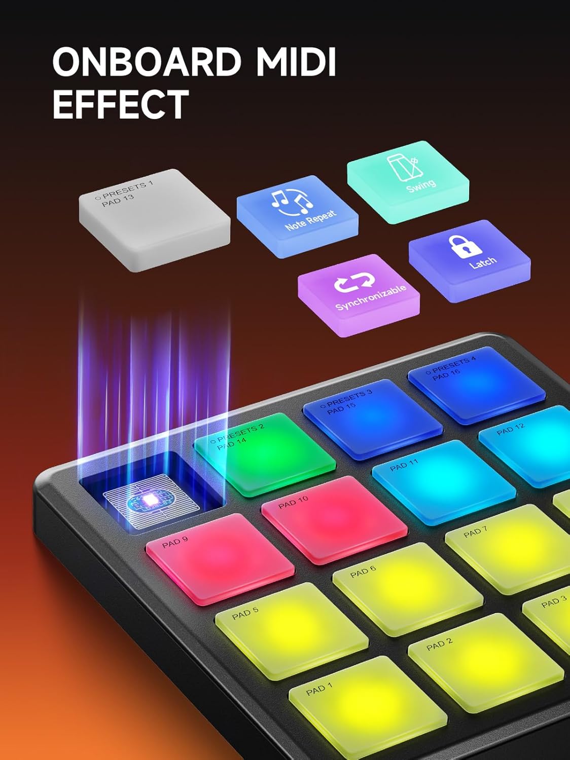 Donner Essential B1 Analog Bass Synthesizer+Donner MIDI Controller Pad Beat Maker Machine