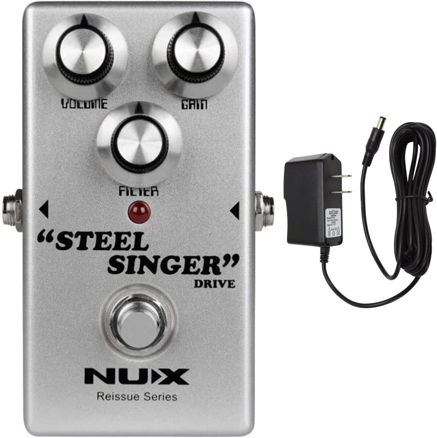 Briskdrop NUX Steel Singer Overdrive Pedal Bundle with Power Supply, steelsingerpsu