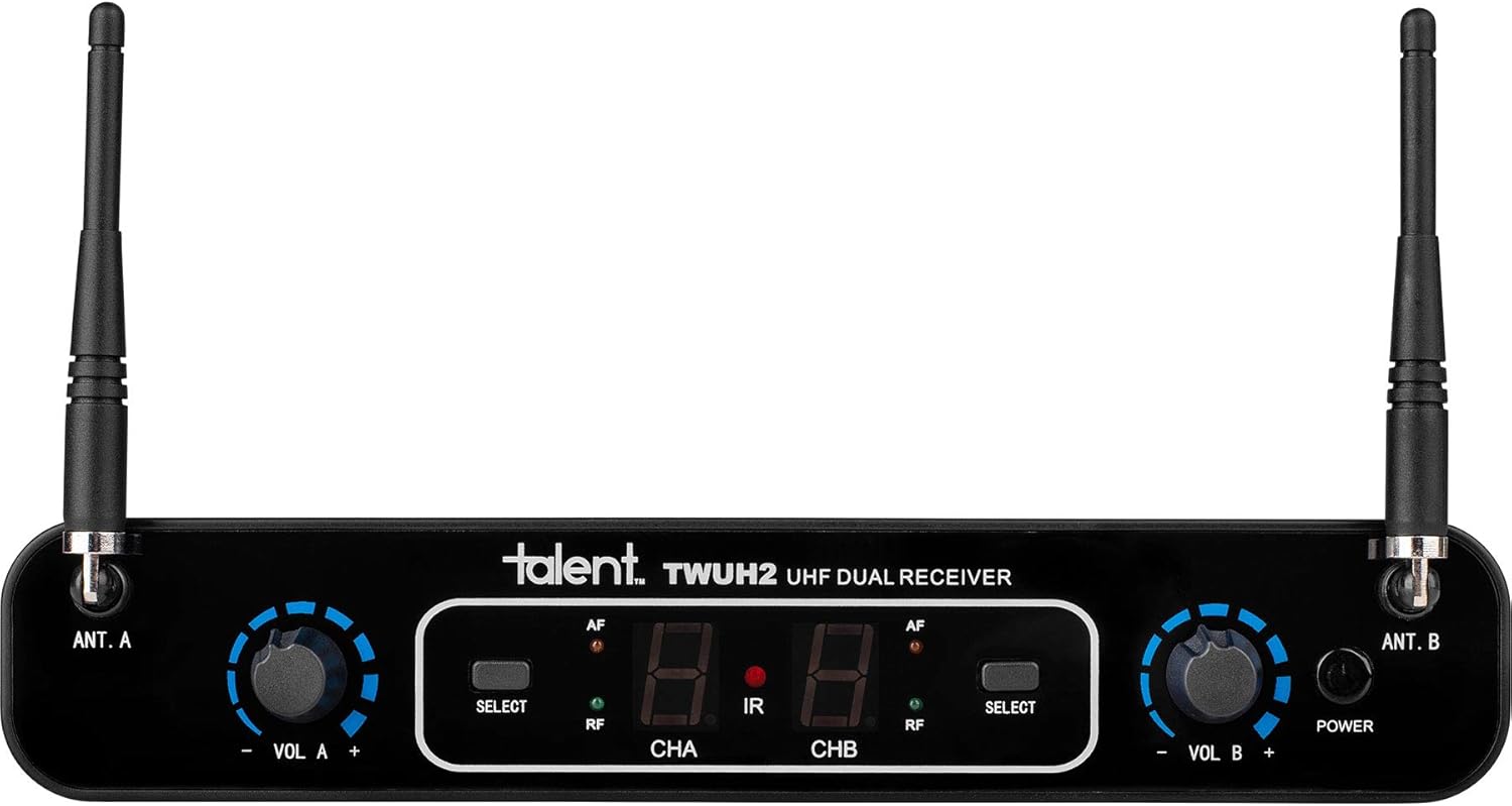 Talent TWUH2 Wireless UHF Dual Handheld Microphone System