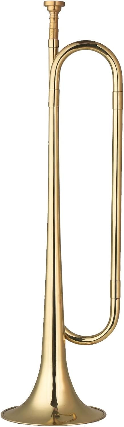 KESHUO Brass C Bugle Call Trumpet Cavalry Horn with Mouthpiece Musical Instrument for Beginners School Band Military Orchestra Trumpets