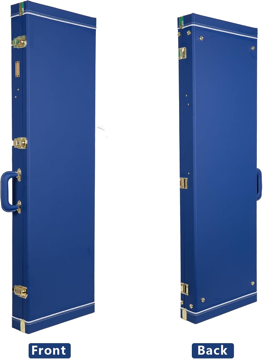 Crossrock Wooden Bass Guitar Case for Fender Precision & Jazz | Vibrant Blue Faux Leather, Beige Plush Interior, Lock – Designer Series(CRW520BVB)