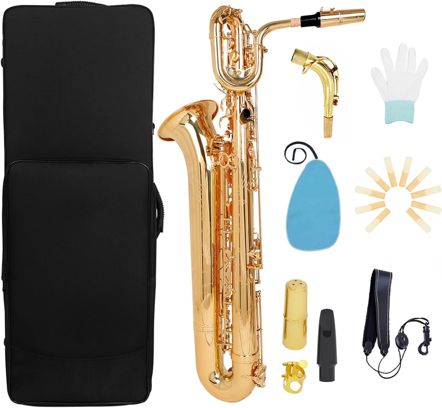 Baritone Saxophone E Flat Hand Carving Wind Instruments with Replaceable Fitting