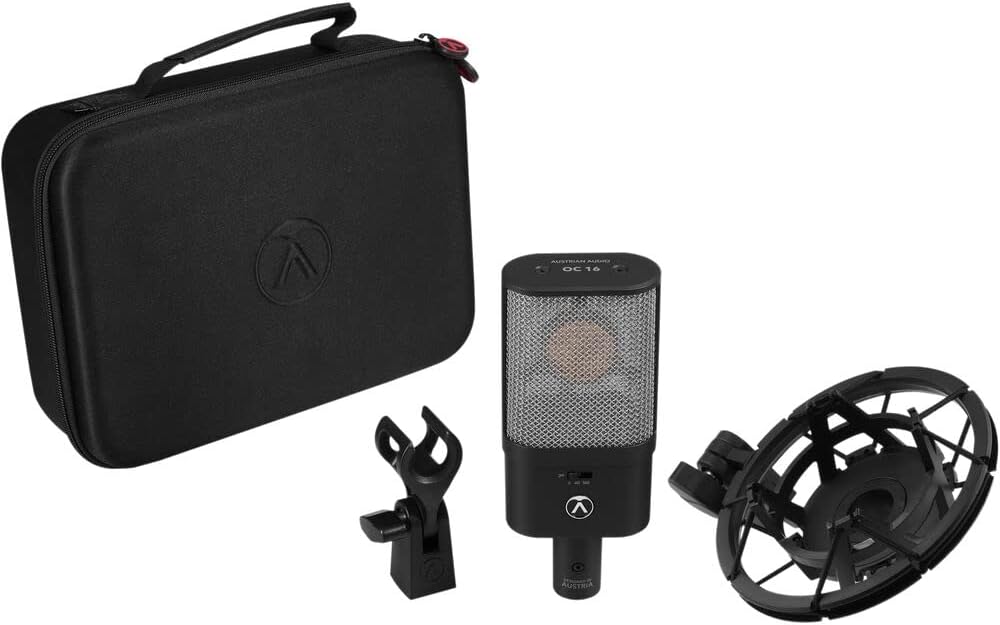 Austrian Audio OC16 Large-Diaphragm Cardioid Condenser Microphone Bundle Hi-X15 Professional Closed-Back Over-Ear Headphones