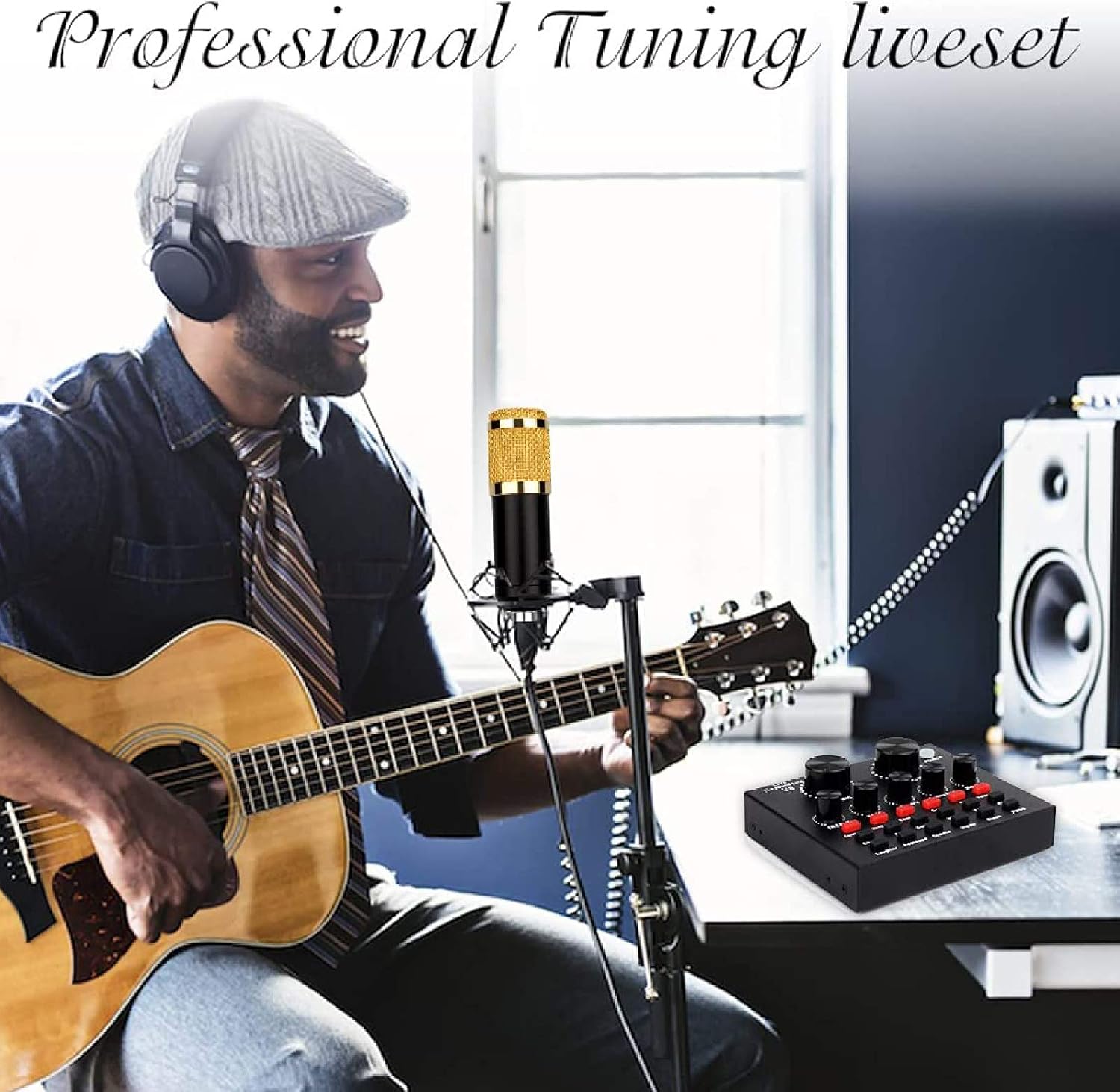 USB Microphone Set,Adjustable Mic Suspension Scissor Arm,Condenser Microphone Bundle,BM800 Sound Card Set,for Music Recording Audio Recording Live Streaming