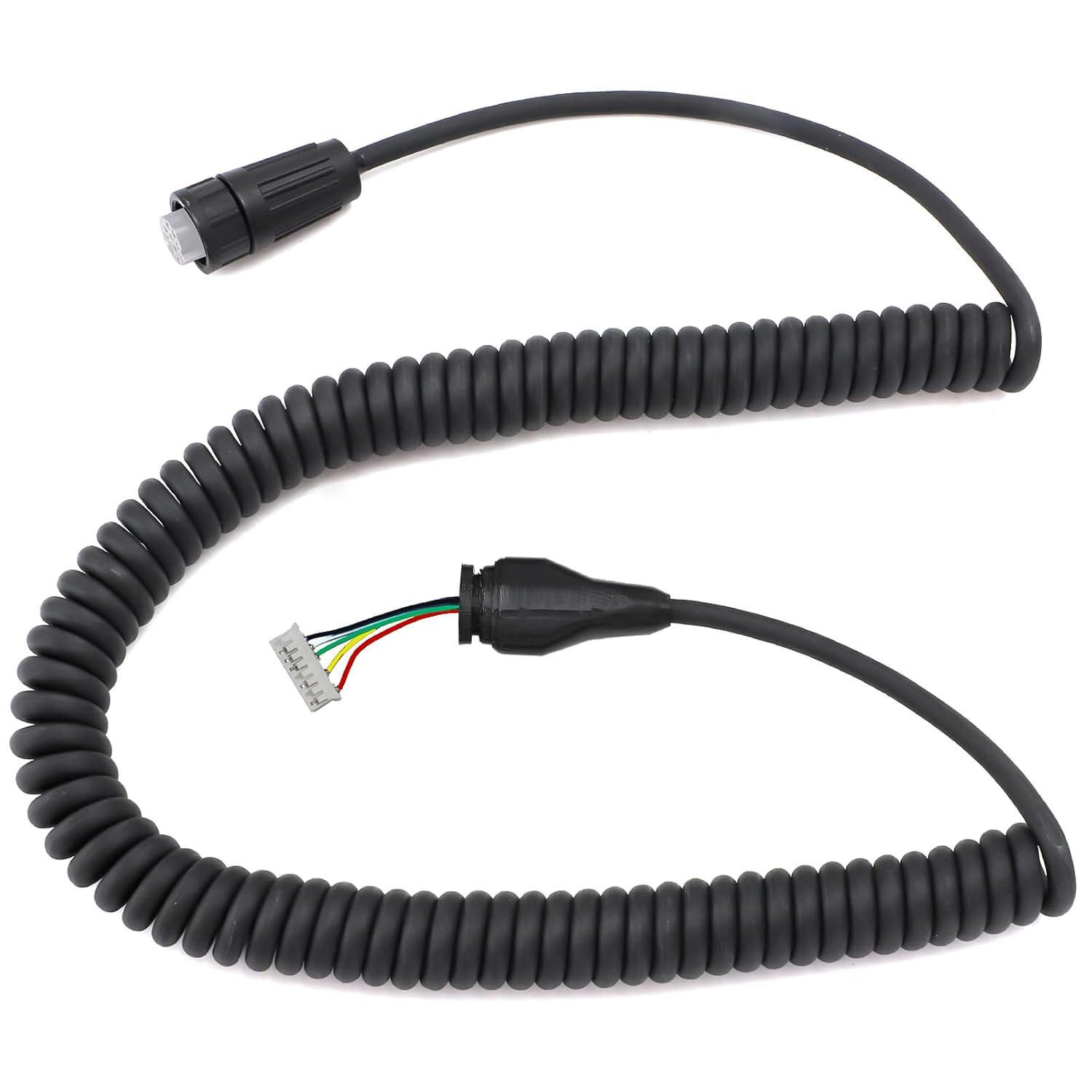 motoparty for Garmin VHF 200 Radio Microphone Mic Cord Cable Coiled Connector Cable Upgrade (Black)