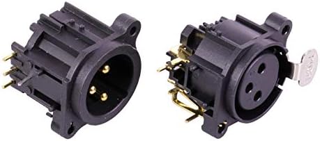 Davitu Electrical Equipments Supplies - 100pcs/lot 3 Pin XLR Female/Male Right Angle PCB Panel Mount 90 Degree 3 Poles XLR Jack Socket Chassis - (Color: 100 Male)