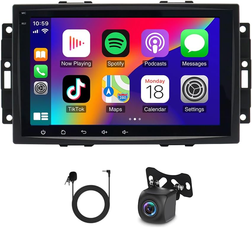 Android 14 Car Stereo Fit for Chrysler 300/Charger 2005-2007 Radio Upgrade 8inch Touch Screen with Wireless Carplay Android Auto Backup Camera Mirror Link GPS SWC WiFi FM,2+32G