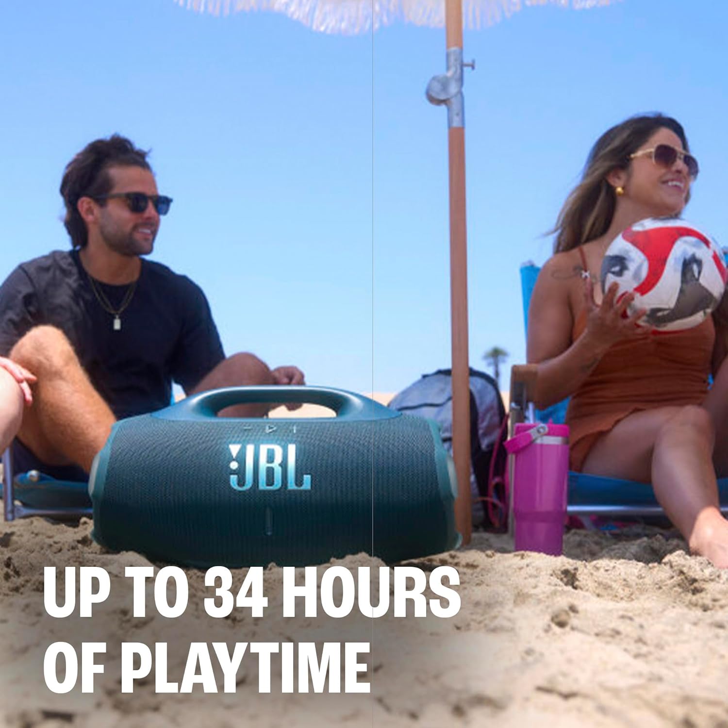 JBL Boombox 4 - Most Powerful Portable Waterproof Speaker with Massive Pro Sound, Up to 34 Hours of Playtime, & Multi-Speaker Connection by Auracast™ (Black)