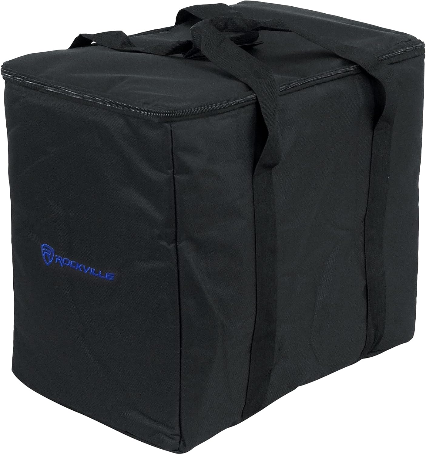 Rockville Titan Portable Array Bundle: (2) 1200W Peak / 300W RMS Battery Powered PA DJ Speakers, RMC-XLR Wired Microphone, R720L LED Fog/Smoke Machine with Remote, RCXFM20E-B 20 ft XLR Cable, 5-Items