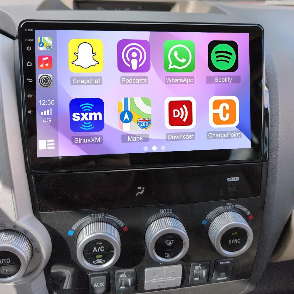 2+64G Car Stereo for Toyota Tundra 2007-2013 with Wireless Carplay&Android Auto,10.1 Inch Android 15 Touchscreen Bluetooth Car Radio with GPS, WiFi, FM Radio,Backup Camera,SWC,MIC