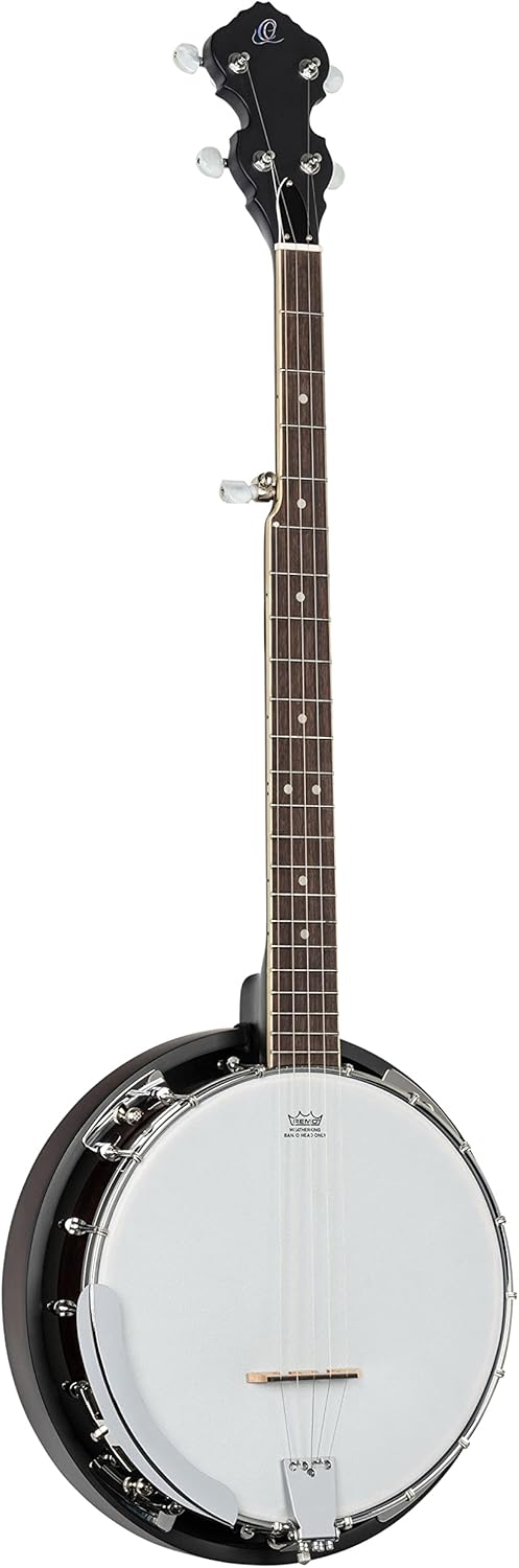 Ortega Guitars Americana Series 5-String Mahogany Resonator Banjo, Right, Whiskey Burst (OBJ150-WB)