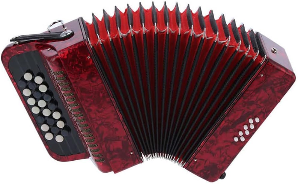 Accordion Concertina 22 Keys 8 Bass, Solo and Ensemble Musical Instrument, for Home and Classroom, with Strap and Backpack