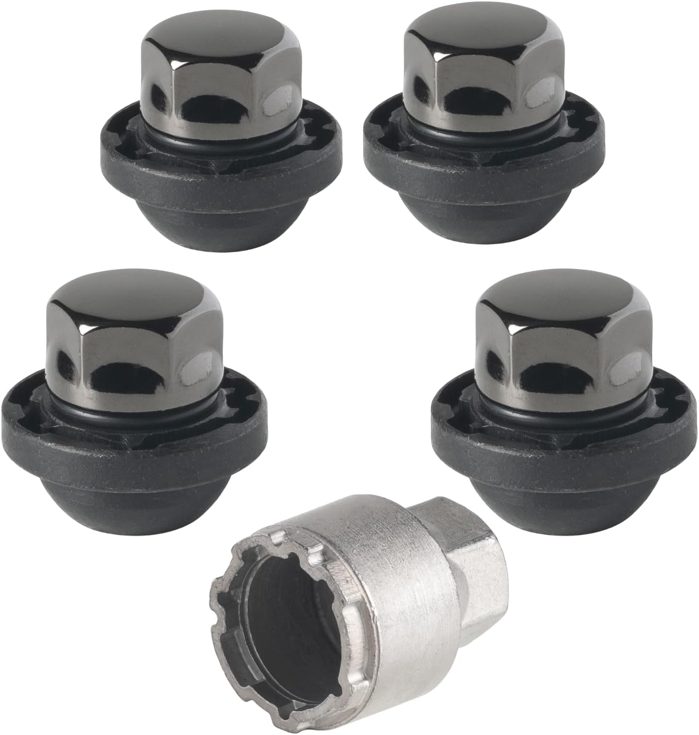 Farad GalaxyLock AC1C/MX Black Lug nut Wheel-Locks Kit Suitable for Honda Accord (M12 X 1.5 Thread Size) - Set of 4 Lug Nuts + 1 Key