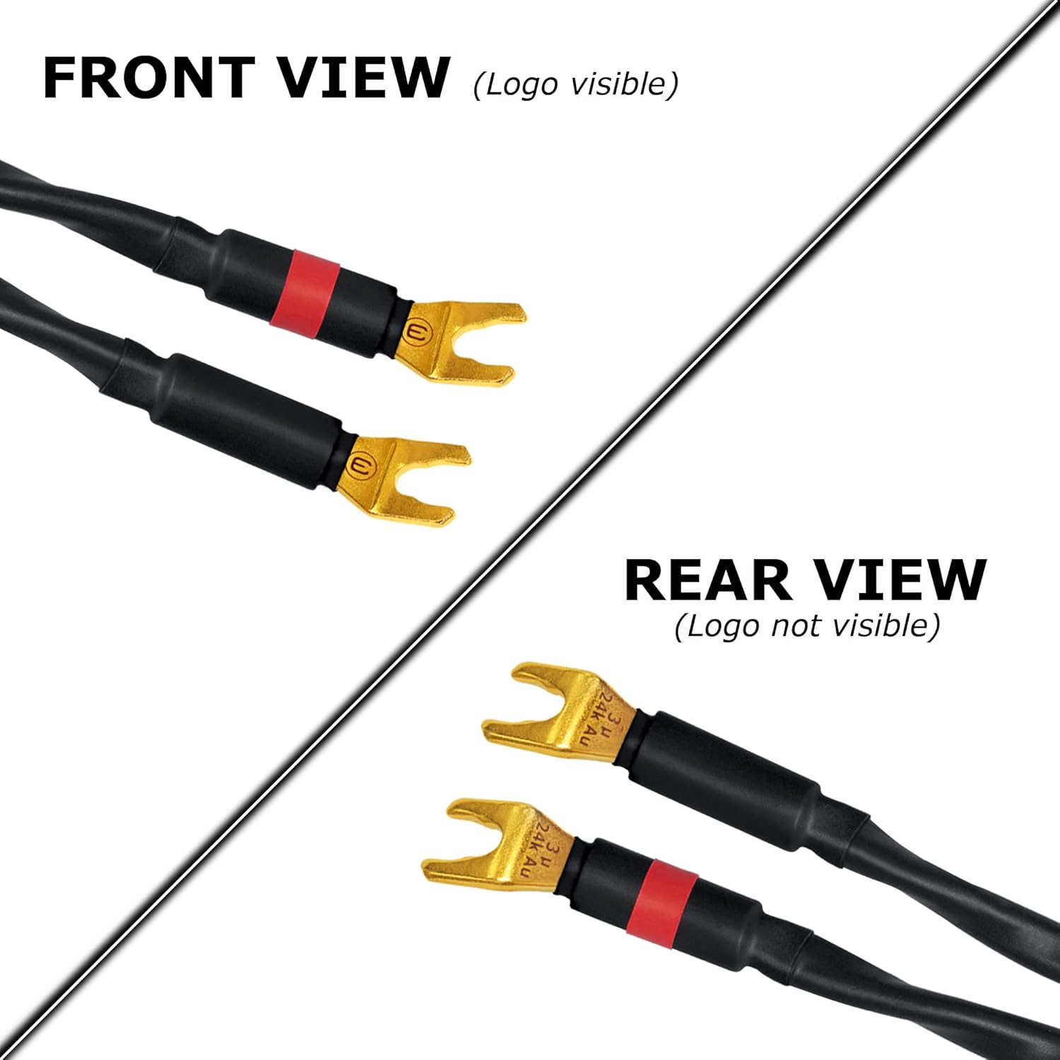 WORLDS BEST CABLES 12 Foot - Canare 4S11 – Audiophile Grade - HiFi Star-Quad Speaker Cable Pair with Eminence Gold Banana & Spade Connectors