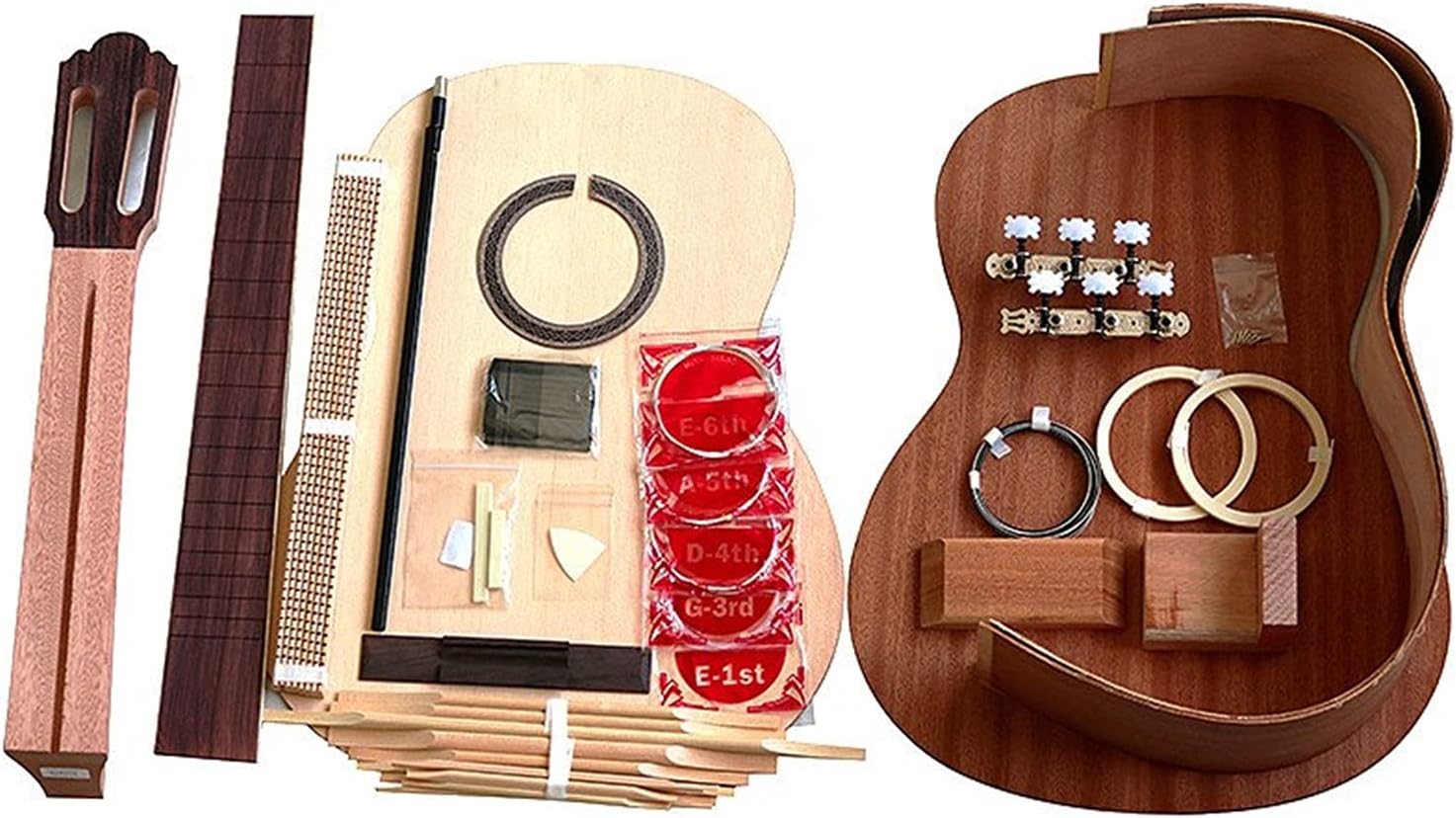 Unfinished Guitar Kit 1 Set Guitar Kits DIY Accessories Spruce Veneer Classical Dovetail Guitar Handmade ​Guitar Body