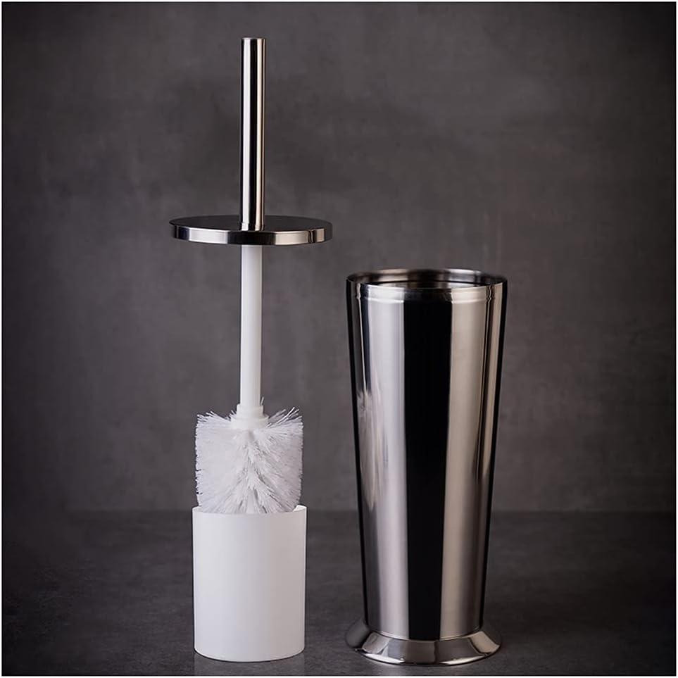 Toilet Brush Toilet Brush Holder Stainless Steel Toilet Cleaning Brush Household Floor Toilet Bowl Brush Bathroom Long Handle Cleaning Brushs with Cover Set Toilet Accessories