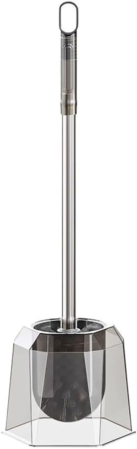 Toilet Brush Geometric Transparently Toilet Brush Holder Set Stainless Steel Handle Toilet Brush Floor Standing Plastic Brush Toilet Brush Deep Cleaning