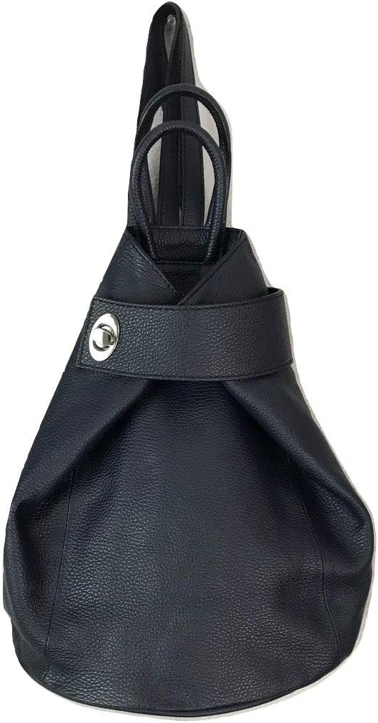 Stella Convertible Leather Backpack Purse for Women – Anti-Theft Italian Tote Bag for Travel, Work & Casual (Dark Navy Blue)