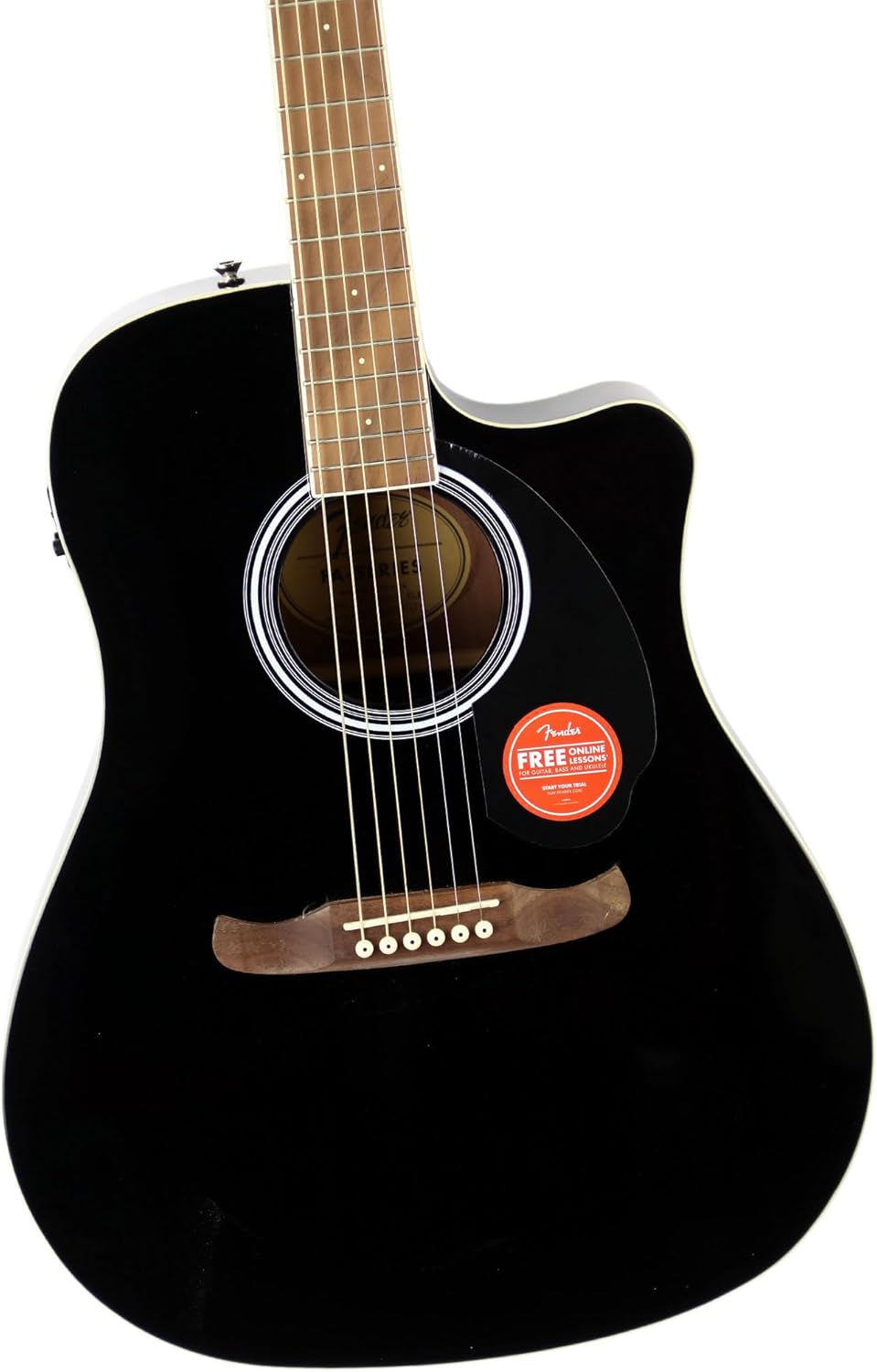 Fender FA-125CE Dreadnought, with 2-Year Warranty Walnut Fingerboard, Black