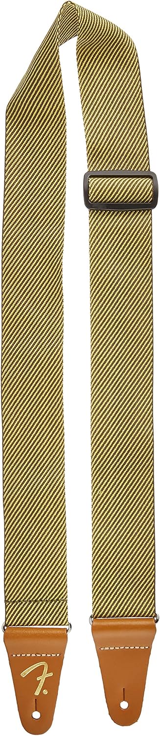 Fender FBT610 Electric Bass Gig Bag, Tweed & Vintage Tweed Guitar Strap, 2in