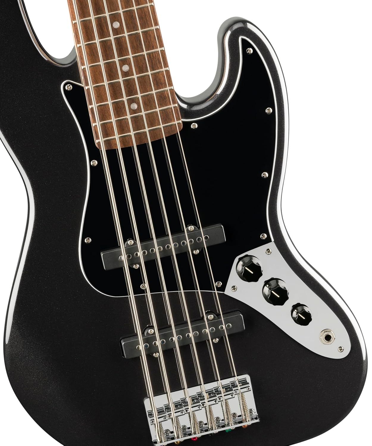 Affinity Series Jazz Bass VI, Laurel Fingerboard, Black Pickguard, Black Metallic