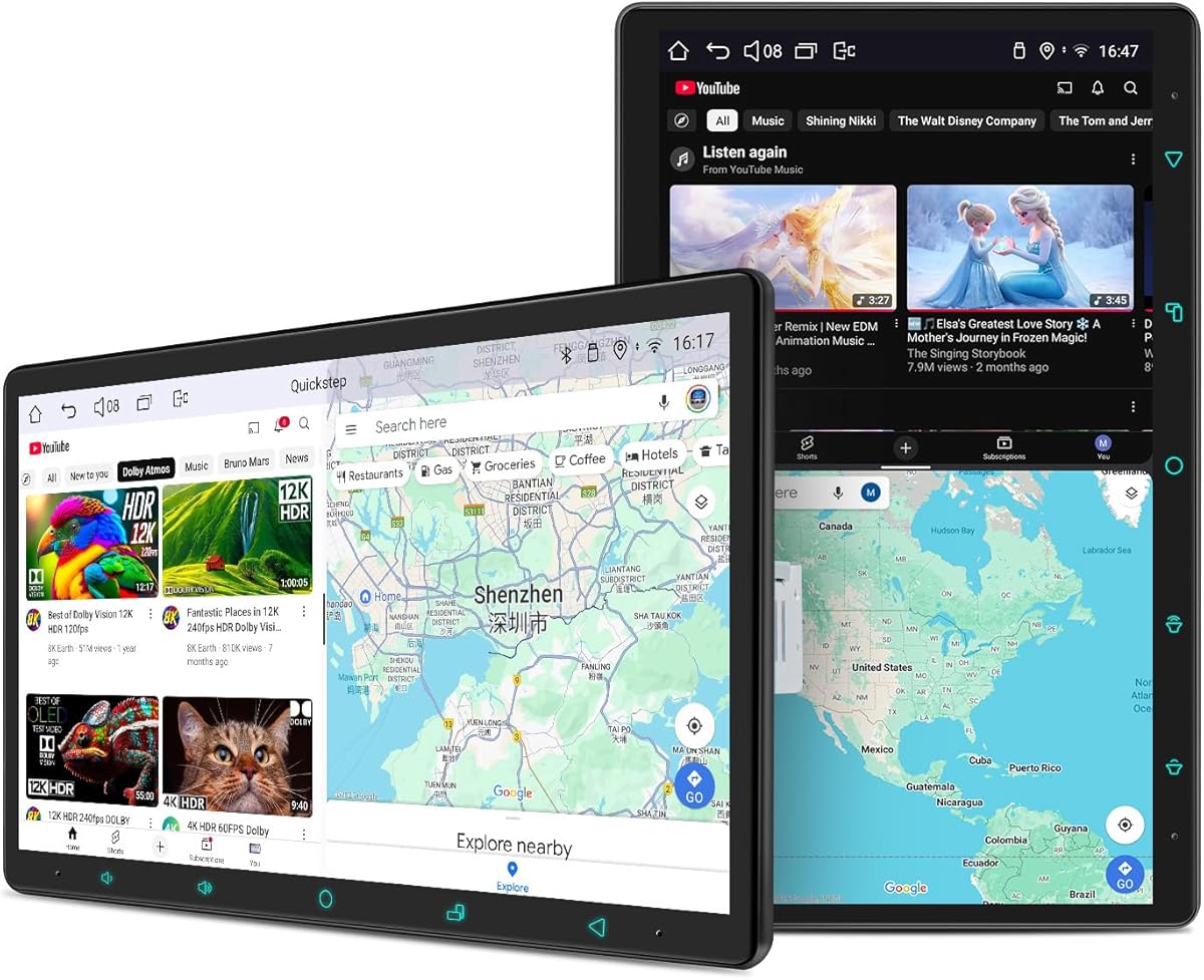 JOYING Car Stereo 11.6 Inch Single Din Touchscreen Radio with CarPlay & Android Auto, Manual Rotated Android 13 Head Unit with AM/FM Radio, Bluetooth 5.0, Mirror Link(JY-UTS11N8-MR)