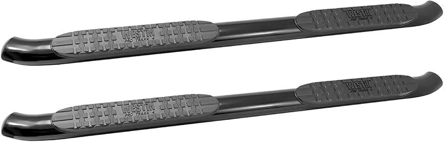Westin 21-21335 PRO TRAXX 4 Oval Nerf Step Bars fits 1999-2016 F250 F350 F450 F550 Crew Cab Black Pair