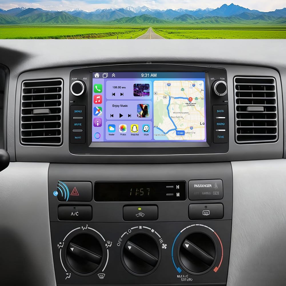 4G+64G Car Stereo for Toyota Corolla E120 2000-2006 with Wireless Carplay Android Auto, 7