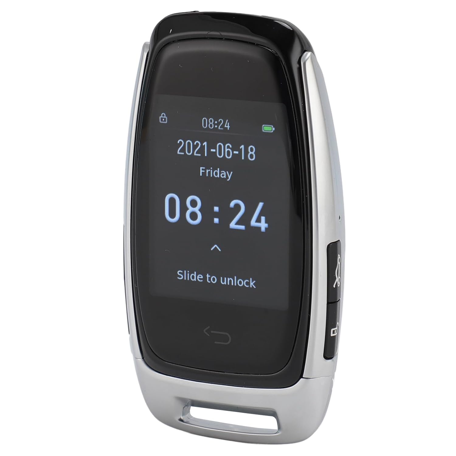 Yoidesu Bluetooth 5.0 Keyless Entry Remote Control Car Key, Zinc Alloy LCD Smart Car Key with 2 Inch for All Start Stop Engine (Silver)