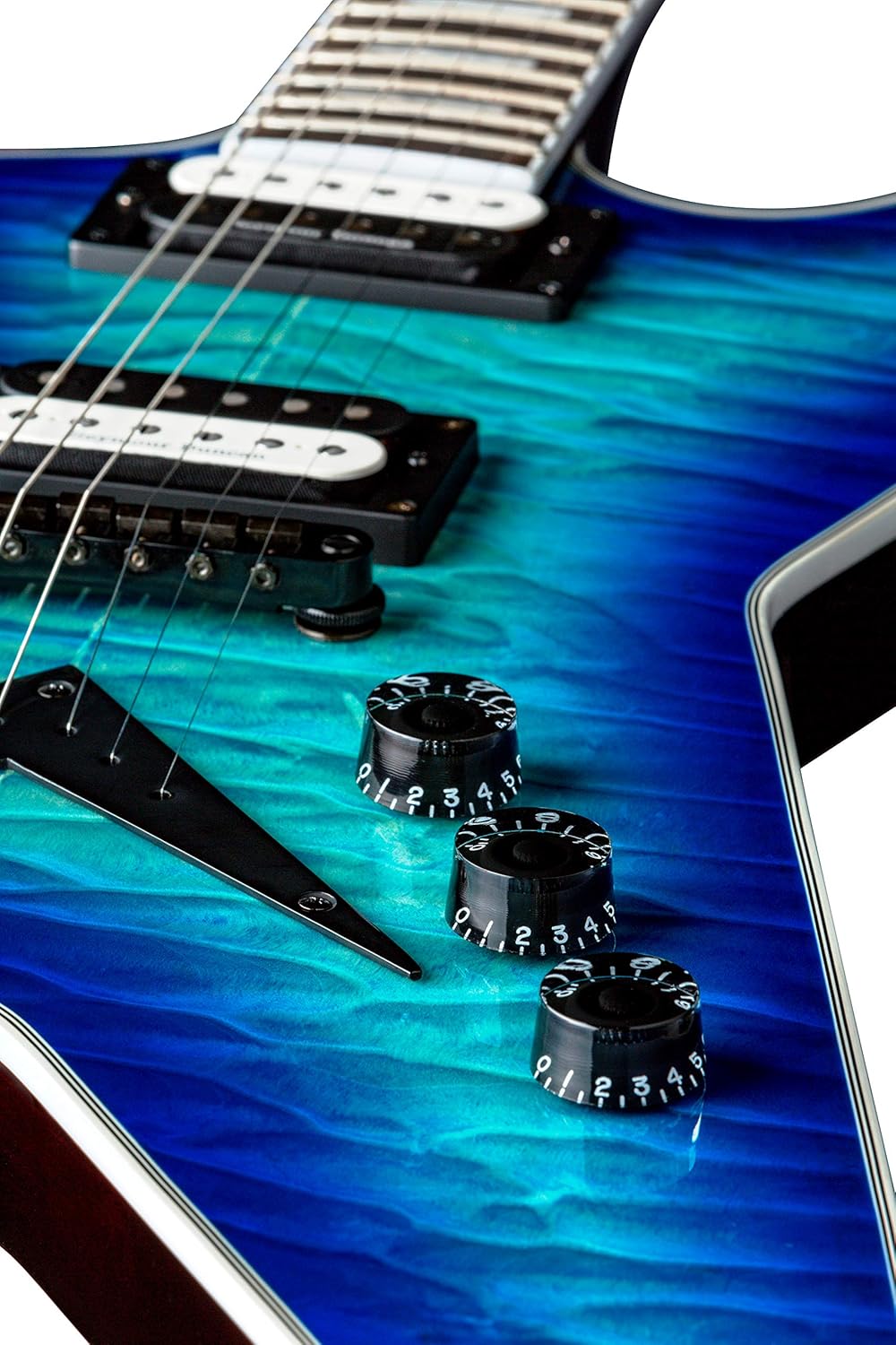 Dean Guitars ML Select 6 String Quilt Top Electric Guitar, Right, Ocean Burst (MLSEL QM OSB)