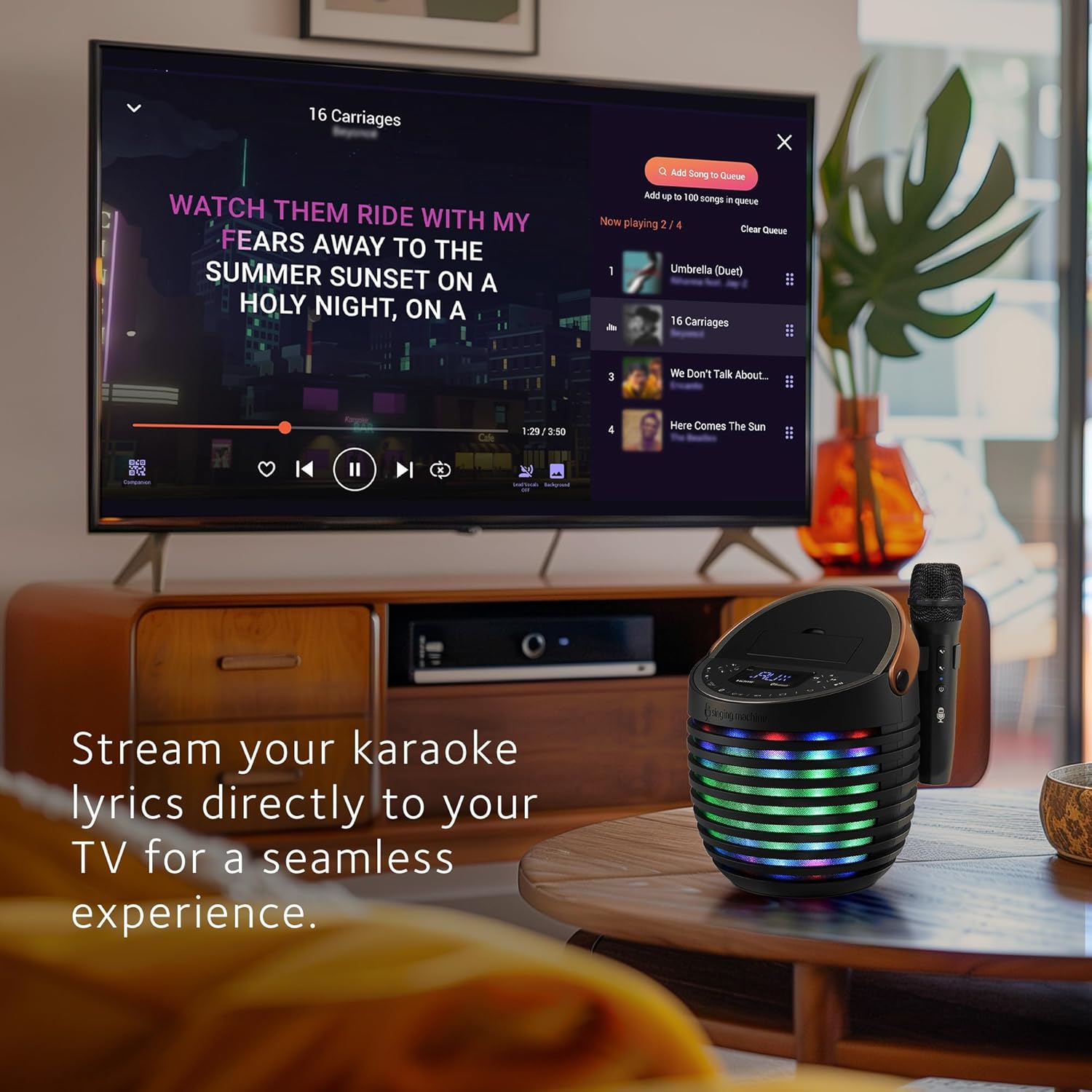 Singing Machine Karaoke system for Adults & Kids with Wireless Microphone, SingCast One - Karaoke Speaker with Video Casting Technology, Karaoke System with Bluetooth & Echo Effects