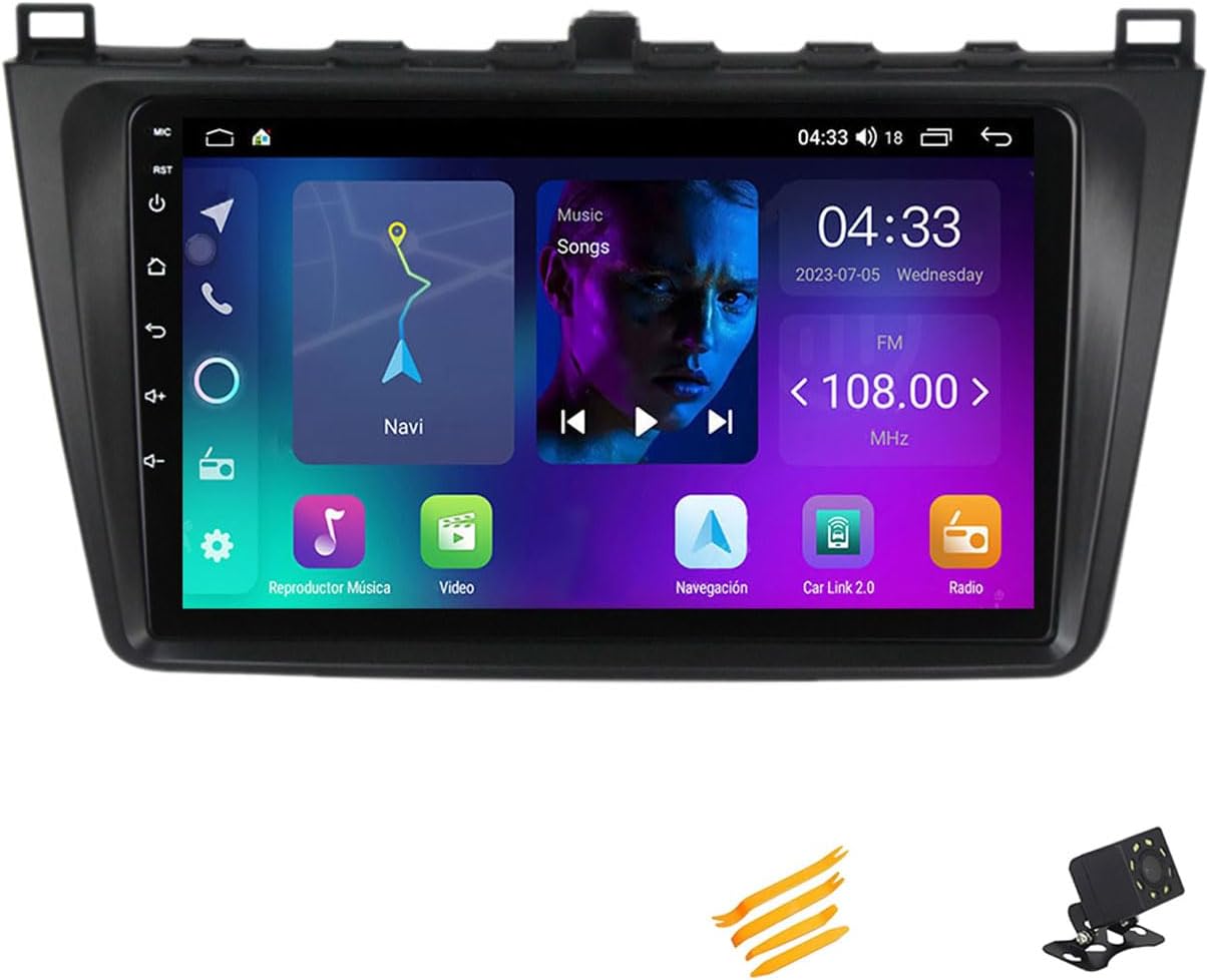 Android 13 Car Stereo Bluetooth Car Play 2 DIN Touch Screen Compatible with Mazda 6 2008~2012 9in QLED Display Car Radio with Navigation Android Auto FM RDS SWC,4 Core NF1 1G+32G
