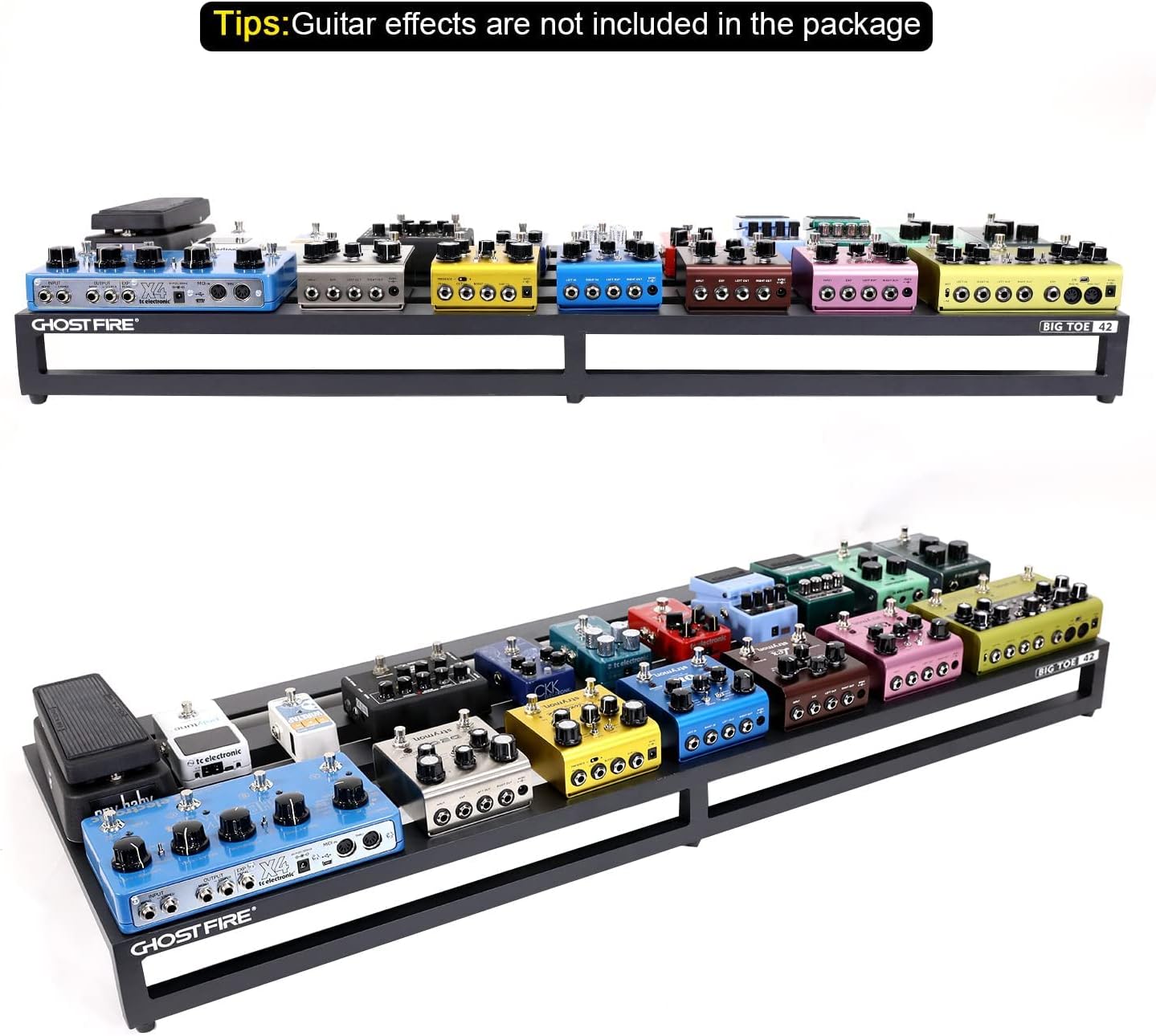 Ghost Fire Guitar Pedal Board Aluminum Alloy 8.15lb Effect Pedalboard 41.7