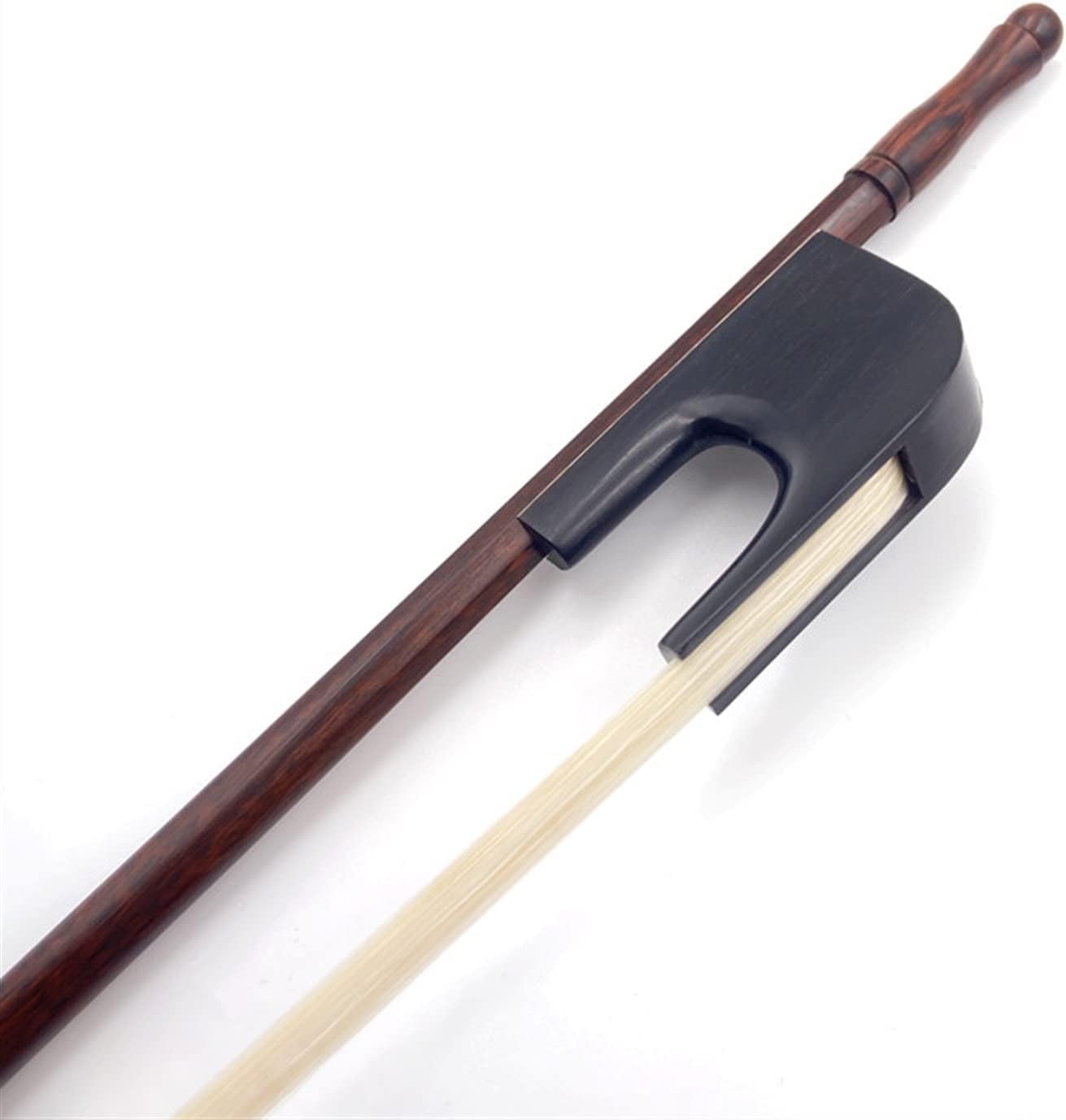 TSTS Upright Bass Bow Baroque Snakewood Bass Bow White/Black Horsehair Horsetail Full Size Violin Bow (Color : 01)