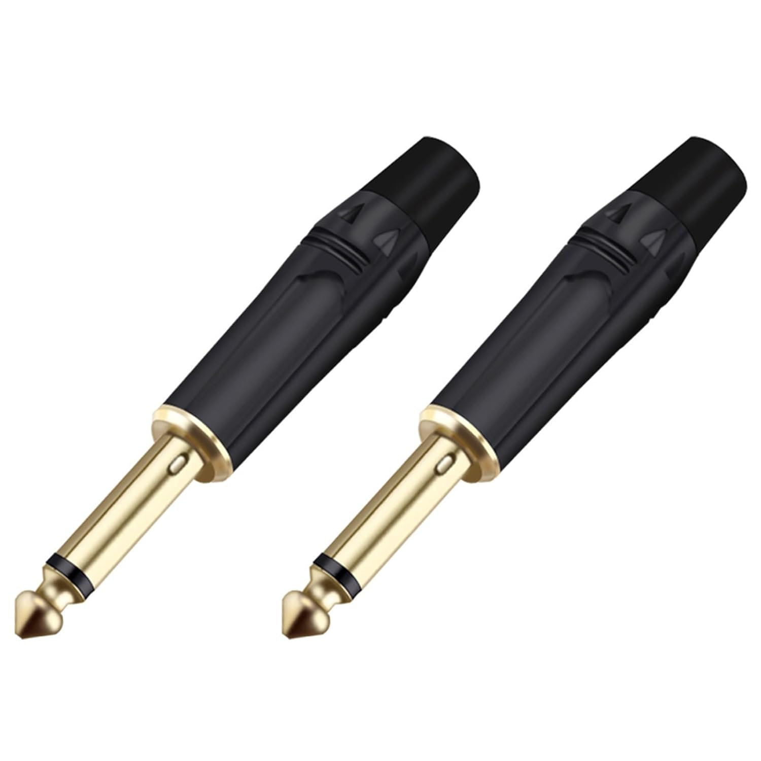 10PCS 6.35MM Mute Plug 2 Poles Mono 6.35MM Wire Connector 1/4 Inch Male Plug Microphone Connector (Color : Black)
