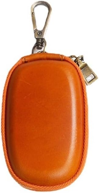 WASHLA Yellowish Brown Vintage Zip Universal Car Key Case Compact Access Card Door Storage Bag (D 1)