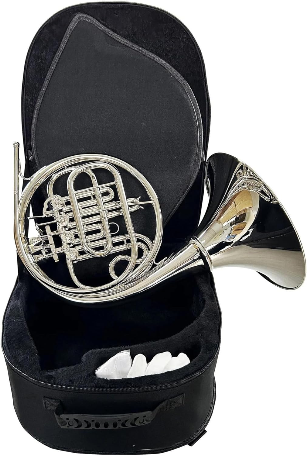 Single Key Bb French Horn 4 Knobs Nickel Plated