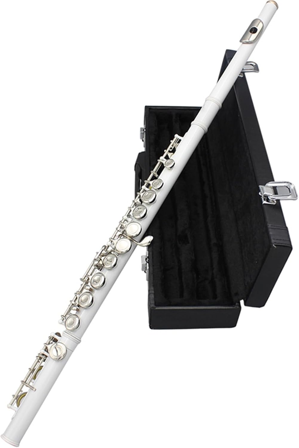 Flute White 16 Holes C Tone Flute with E Key Woodwind Instrument Closed Key Cupronickel Tube Flute Flutes Musical Instruments