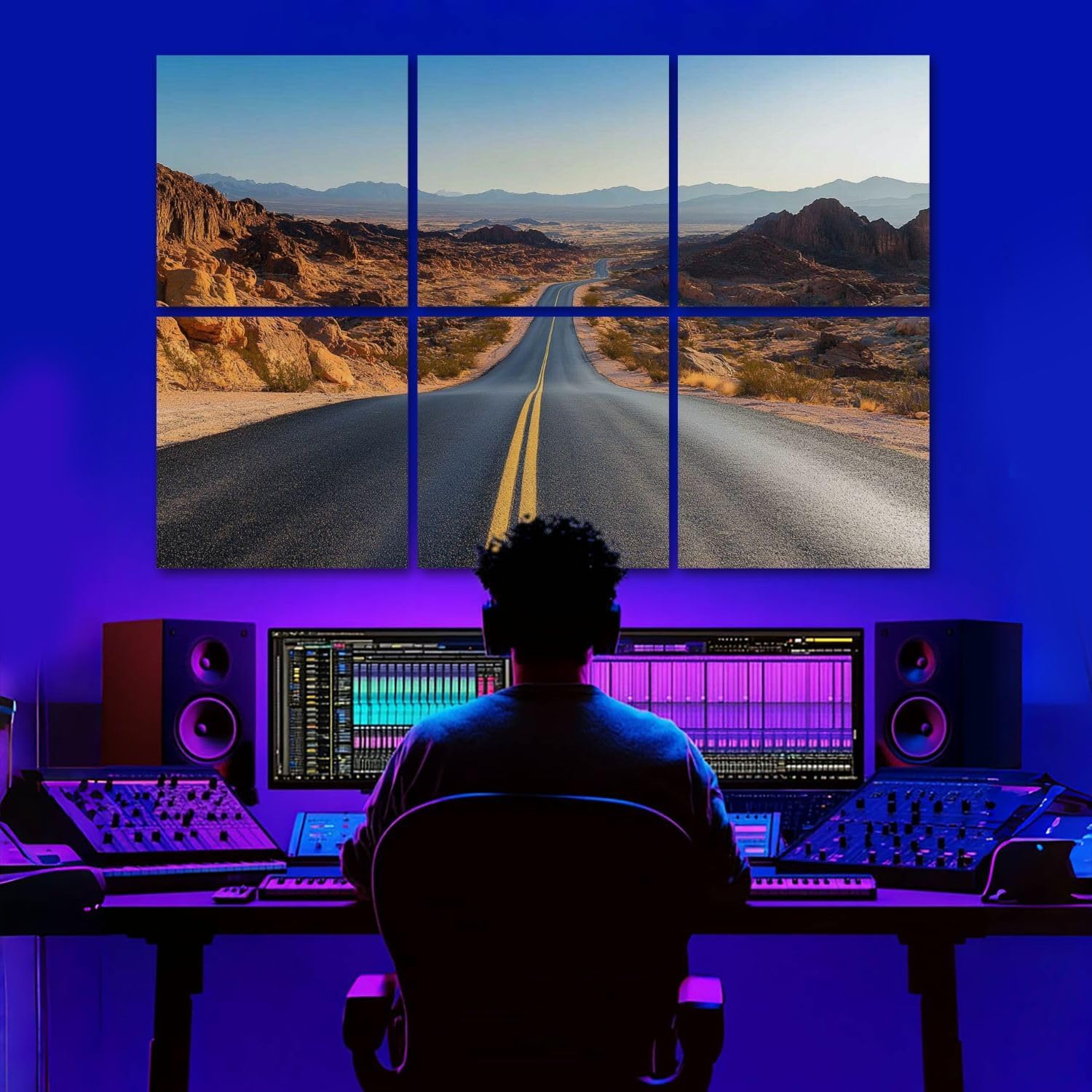 6 Pack Art Acoustic Panels Valley Fire road Sound Absorbing Panel 48