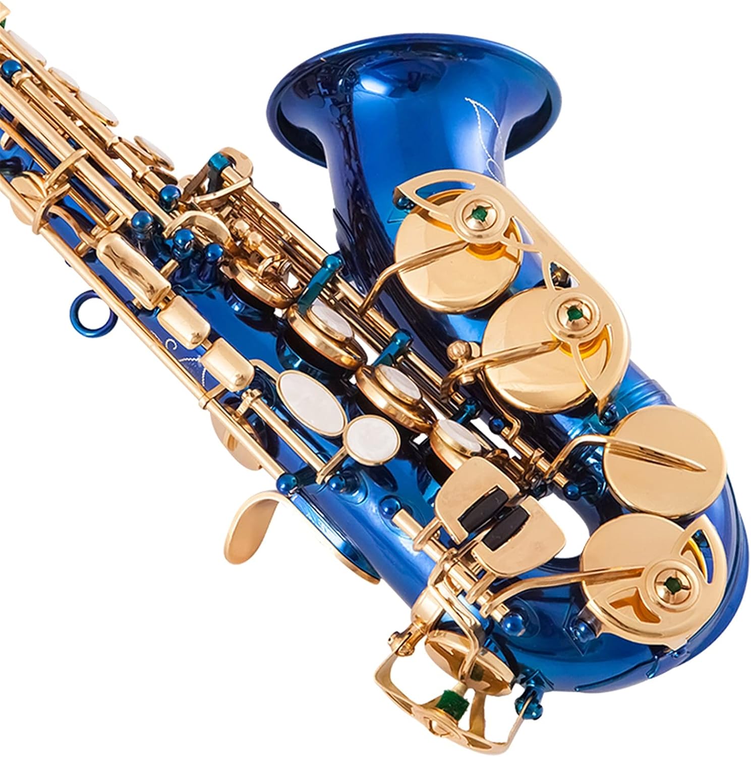 Saxophone Set Brass Golden Carve Pattern Bb Bend Althorn Saxophone Pearl White Shell Buttons Wind Instrument Student Saxophone