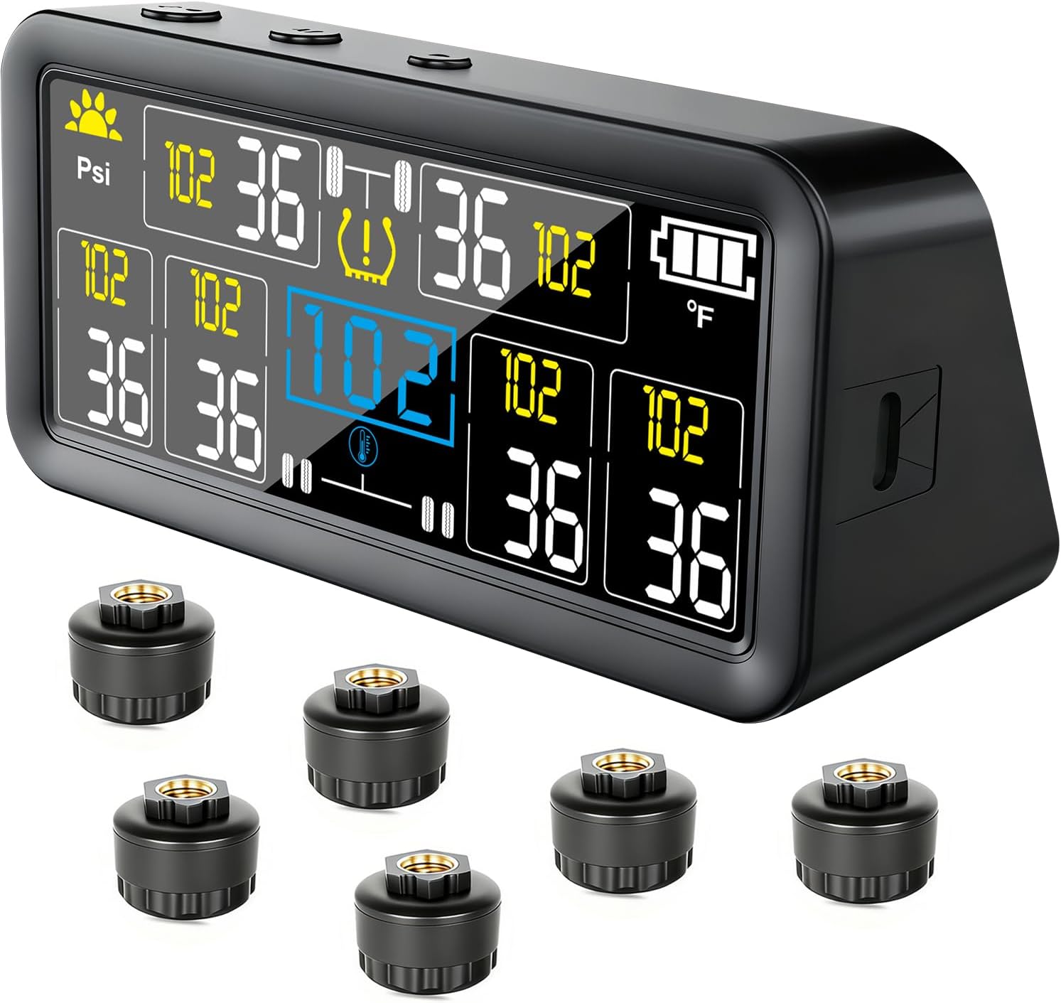 VAOYAO Tire Pressure Monitoring System, RV TPMS with 6 External Sensors & 4.0