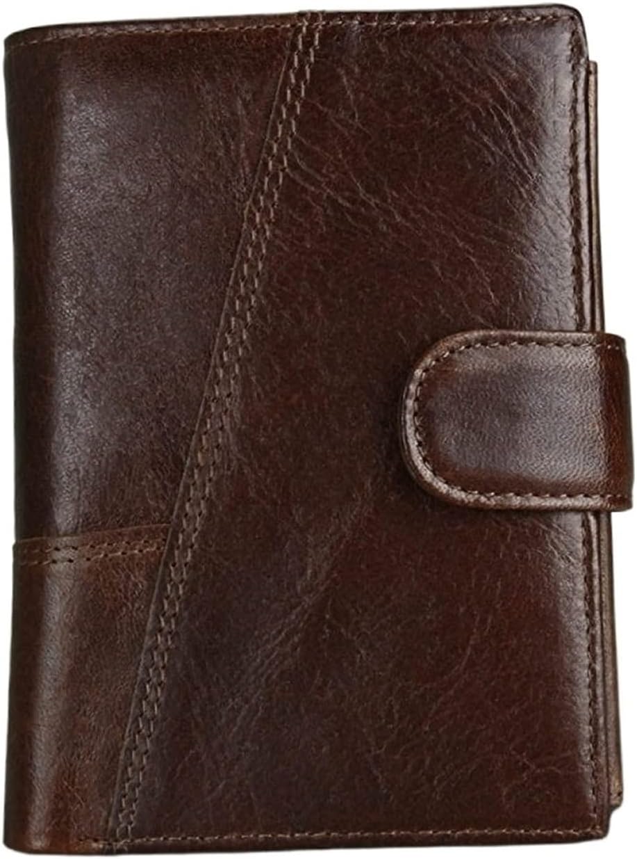 Wallets Leather Wallet Anti Theft Vertical Snap Male Business Card Holder Cowhide Purse Bag Wallet Man