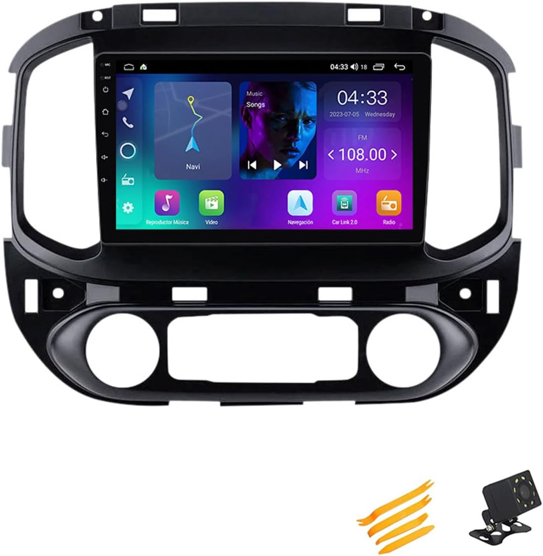Android 13 Car Stereo Bluetooth CarPlay 2 DIN Touch Screen Compatible with Chevrolet Colorado 2014-2018 9In QLED Display Car Radio with Navigation Android Auto FM RDS SWC,4 Core NF2 2G+32G