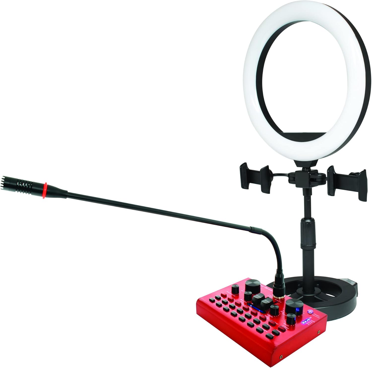 VocoPro Portable Studio, USB Audio Interface with Microphone and, Ring-Light for Recording and Streaming. (Streamer-Desktop-Vlog)