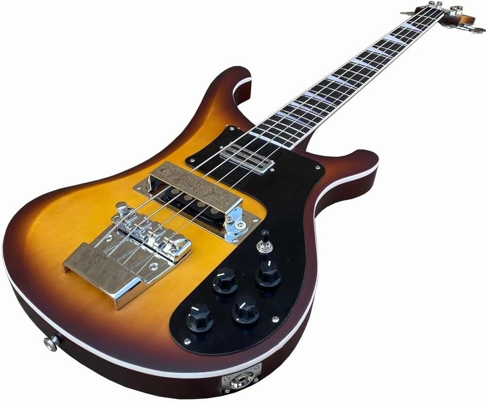 4-String Electric Bass Guitar - Satin Sunburst Finish, 22-Fret Rosewood Fretboard