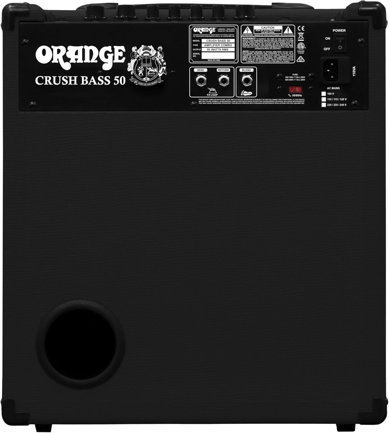 Orange Crush Bass 50W Bass Guitar Combo Amp, Black